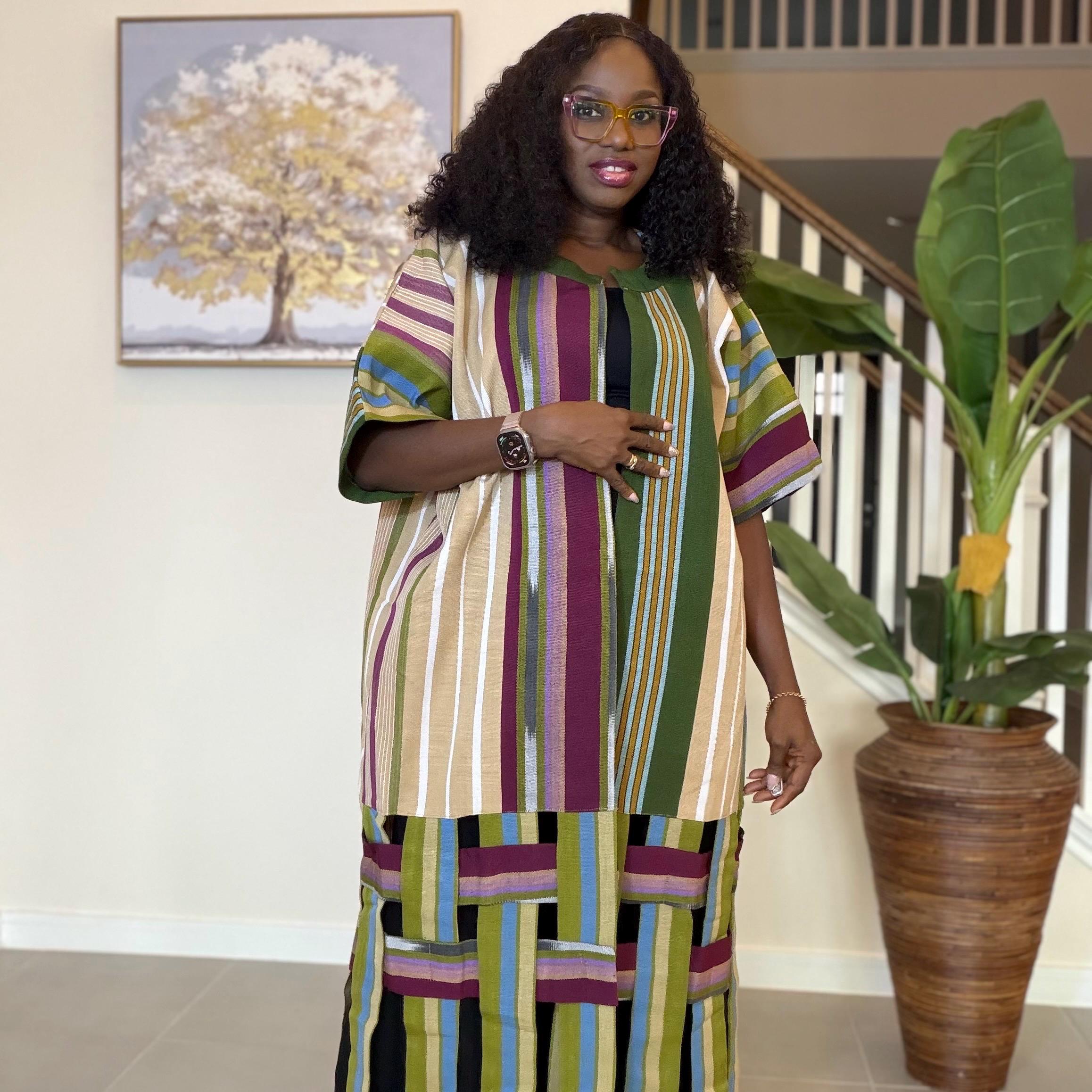 Handwoven Aso Oke Kimono Jacket | Yoruba Fabric, Boho Style