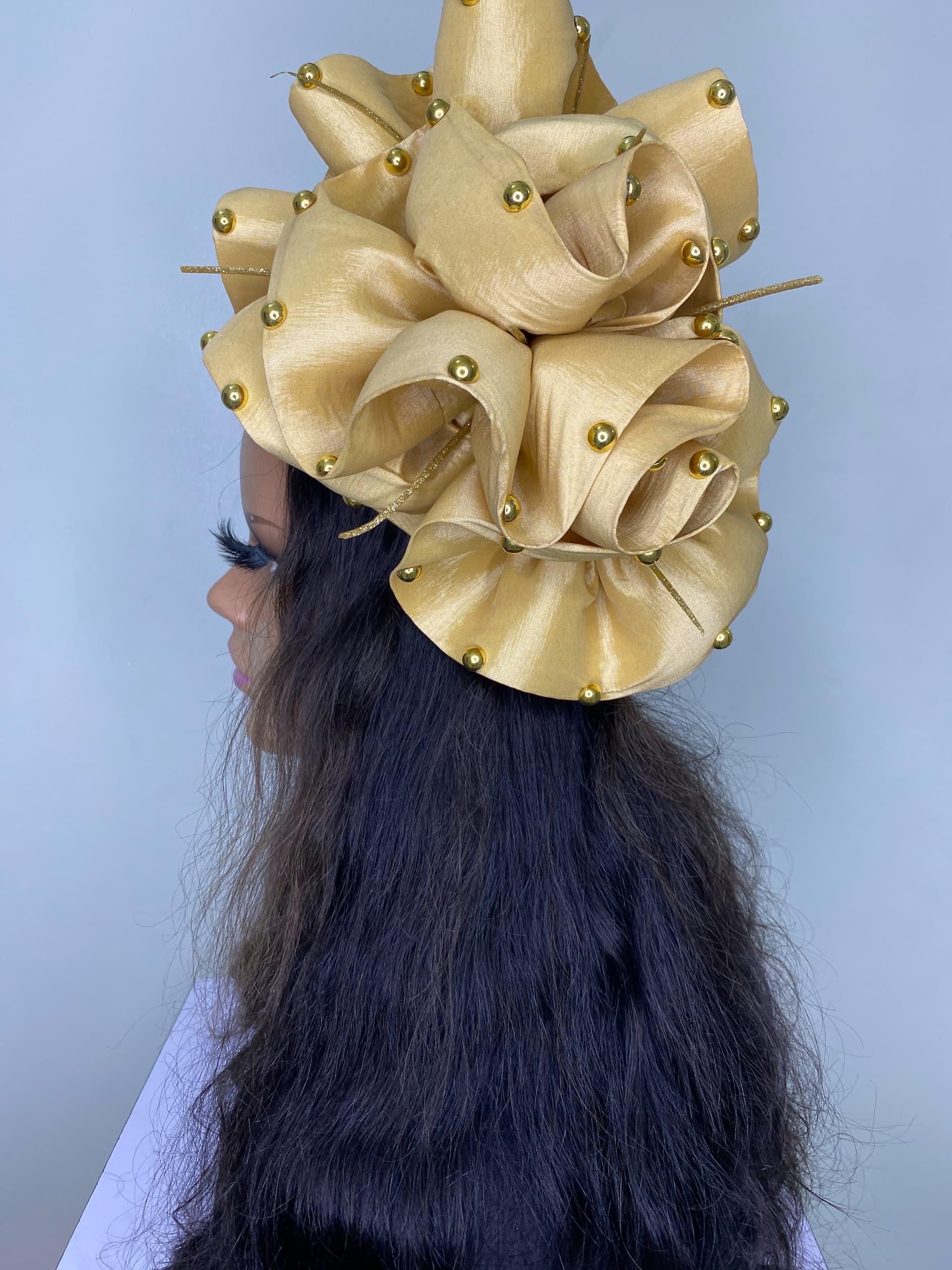 African Headwrap | Elegant Gele Style Head Tie for Weddings & Special Events