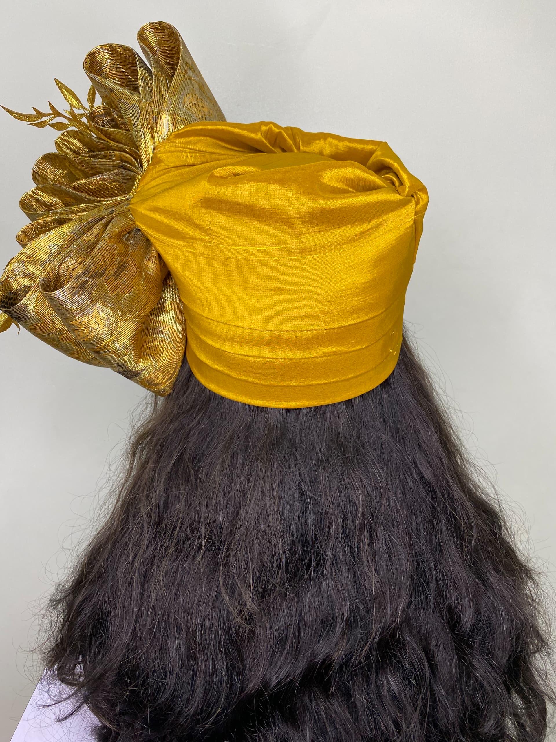 African Headwrap | Elegant Gele Style Head Tie for Weddings & Special Events