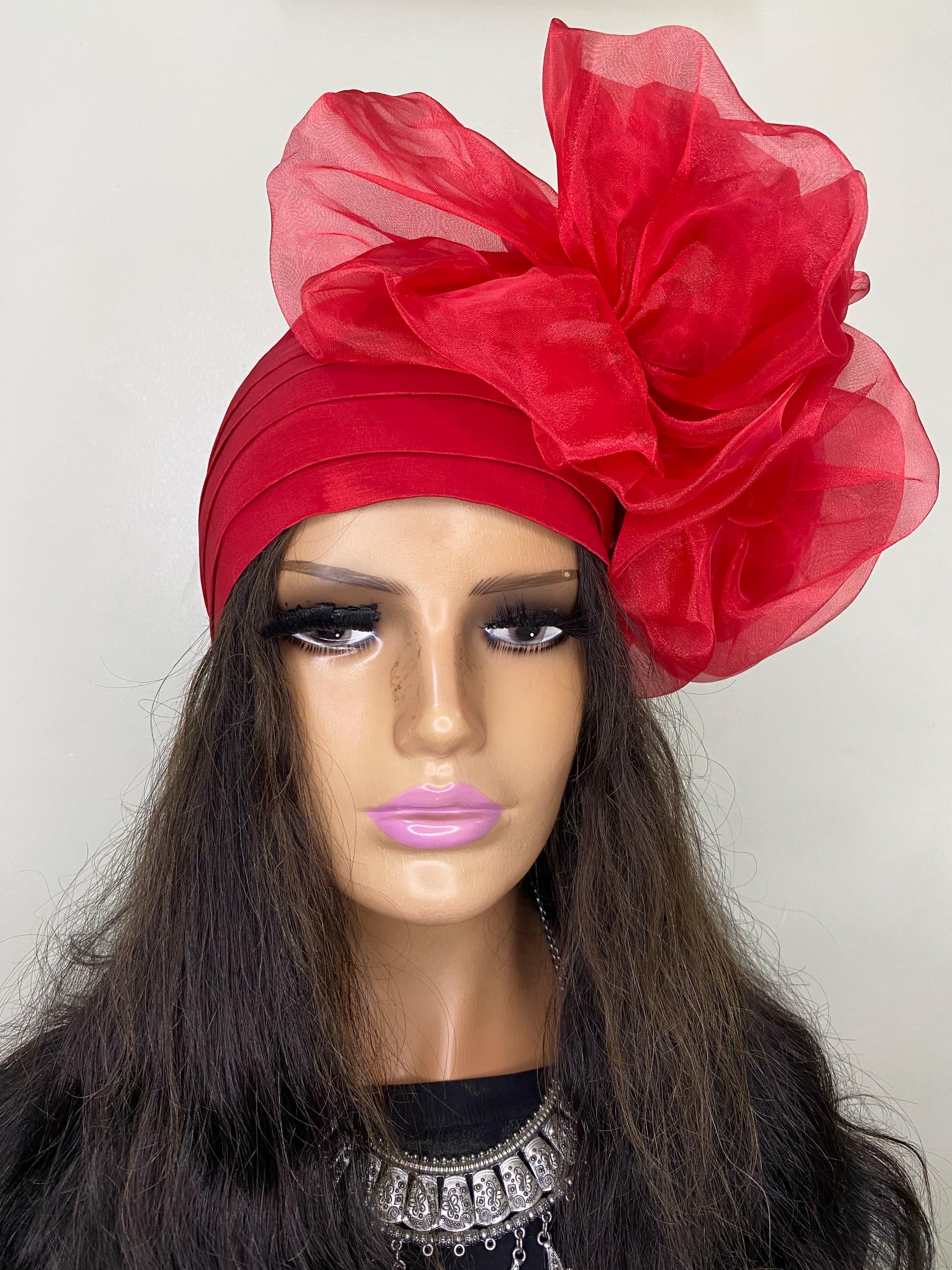 African Headwrap | Elegant Gele Style Head Tie for Weddings & Special Events