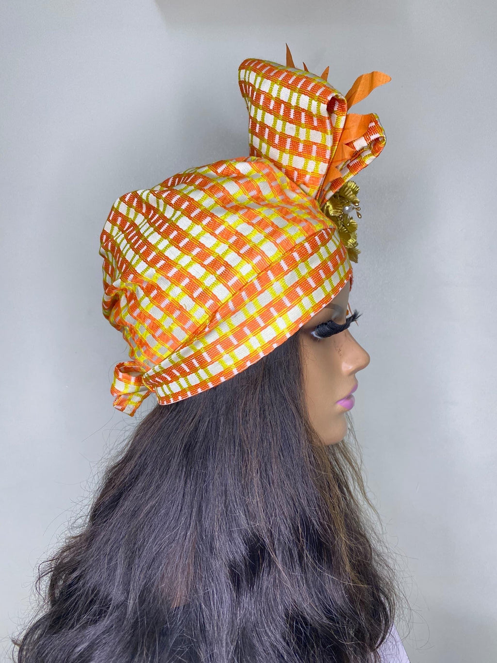 African Headwrap | Elegant Gele Style Head Tie for Weddings & Special Events