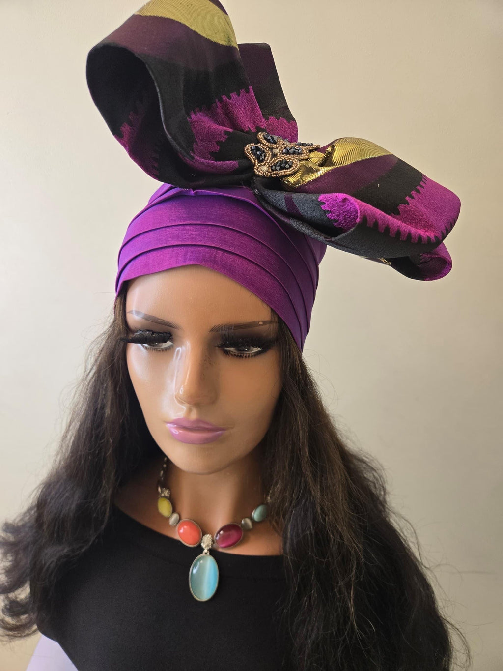 African Headwrap | Elegant Gele Style Head Tie for Weddings & Special Events