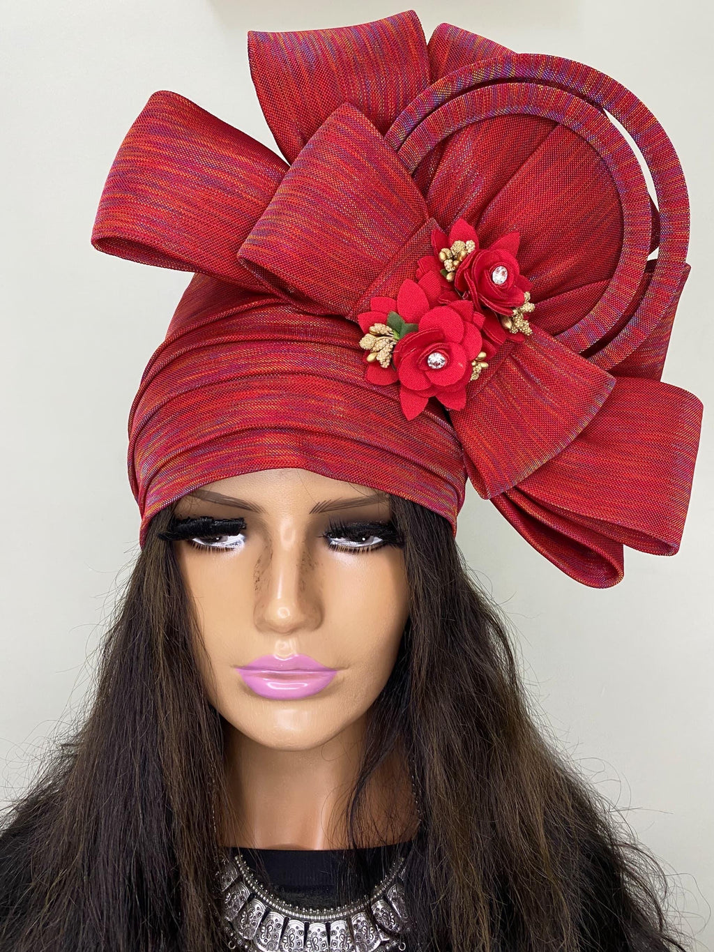 African Headwrap | Elegant Gele Style Head Tie for Weddings & Special Events