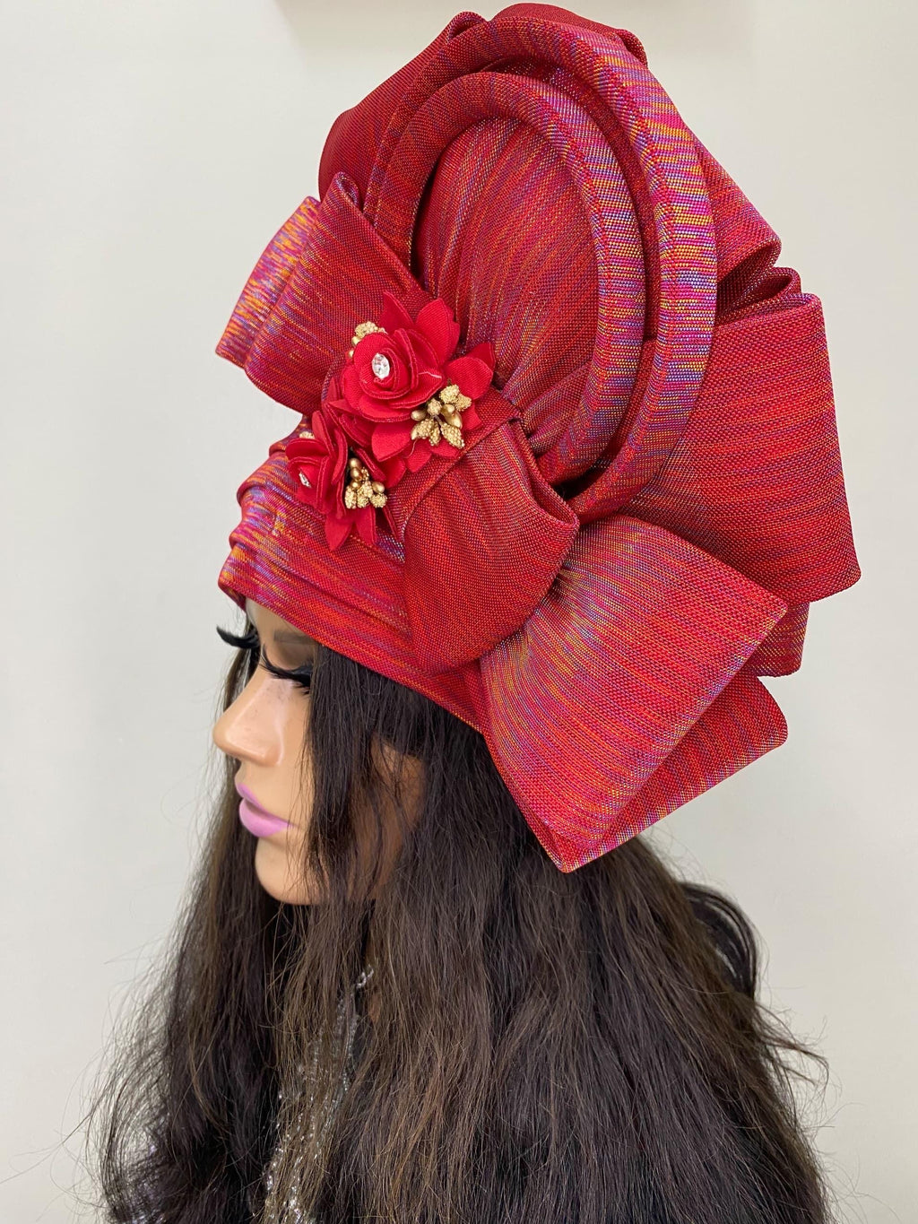 African Headwrap | Elegant Gele Style Head Tie for Weddings & Special Events