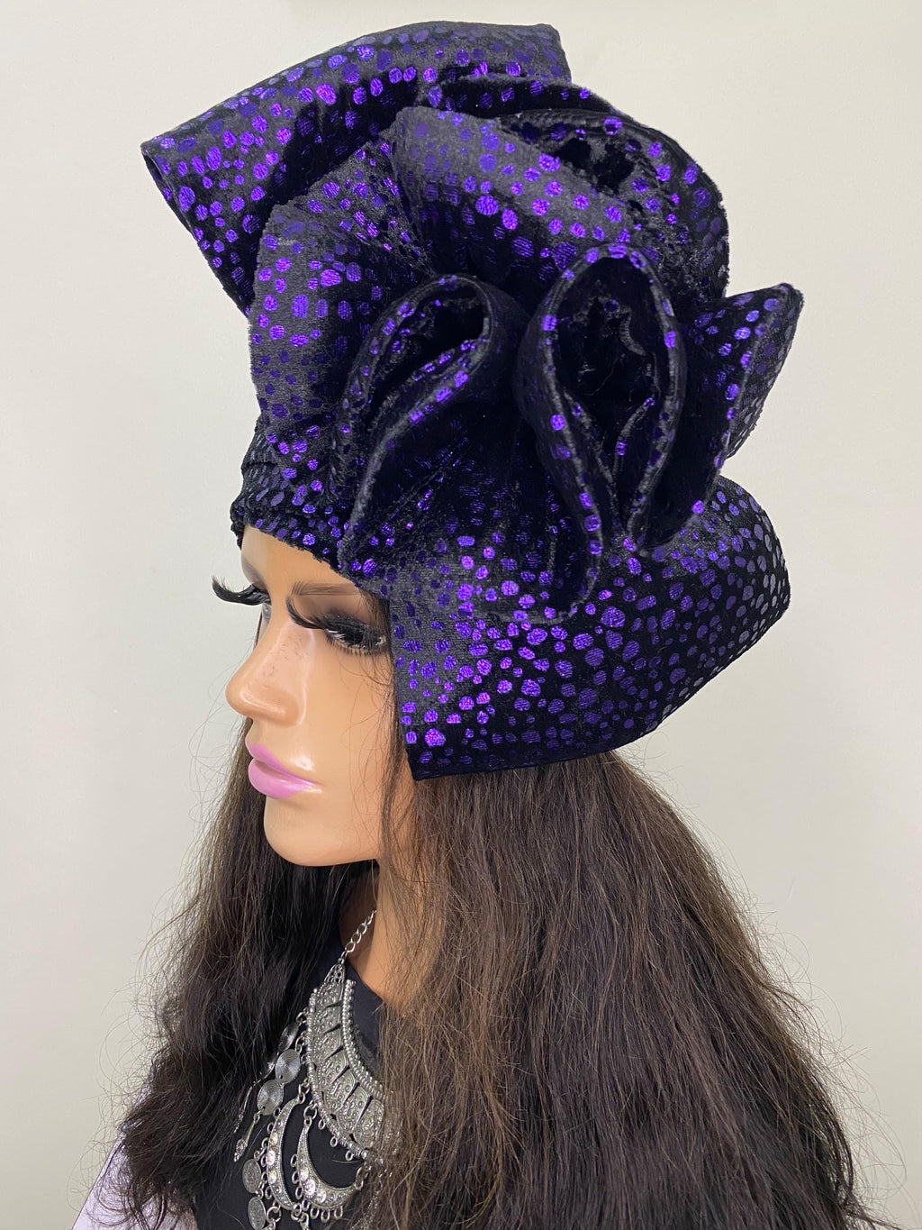 African Headwrap | Elegant Gele Style Head Tie for Weddings & Special Events