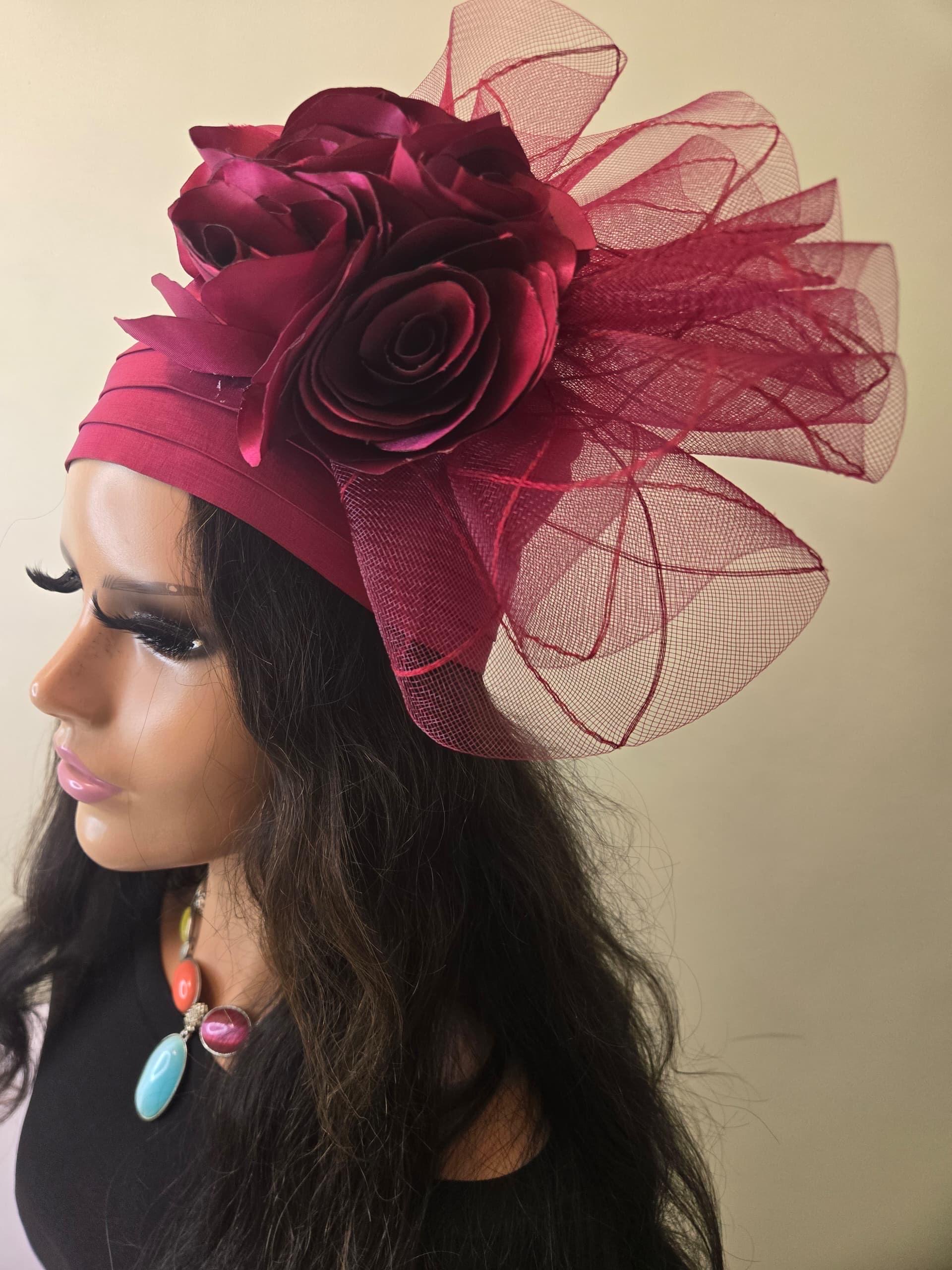 African Headwrap | Elegant Gele Style Head Tie for Weddings & Special Events