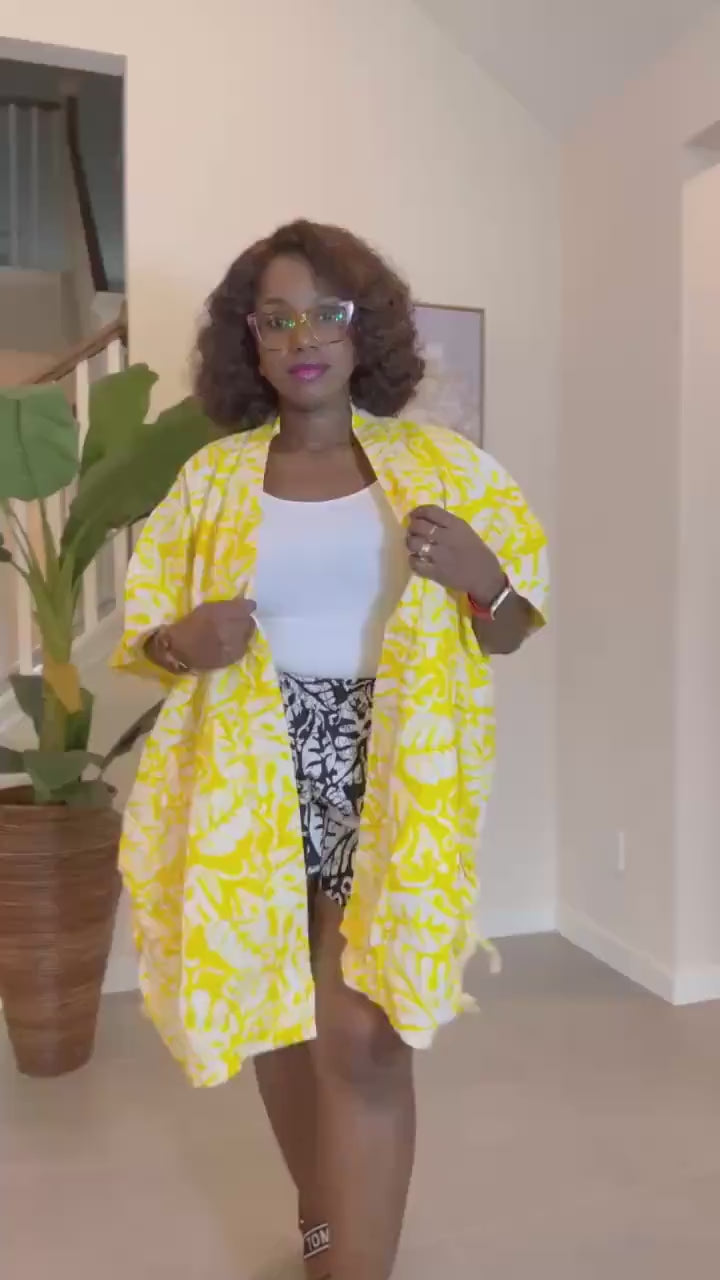 Ankara Kimono & Knicker Set: African Print Boho Lounge Outfit