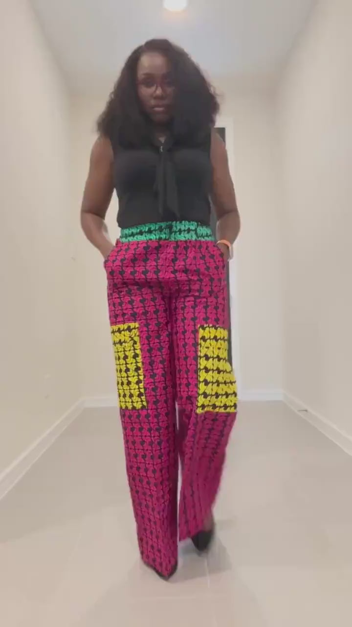 Ankara Cargo Pants: Bold African Print, Relaxed Fit