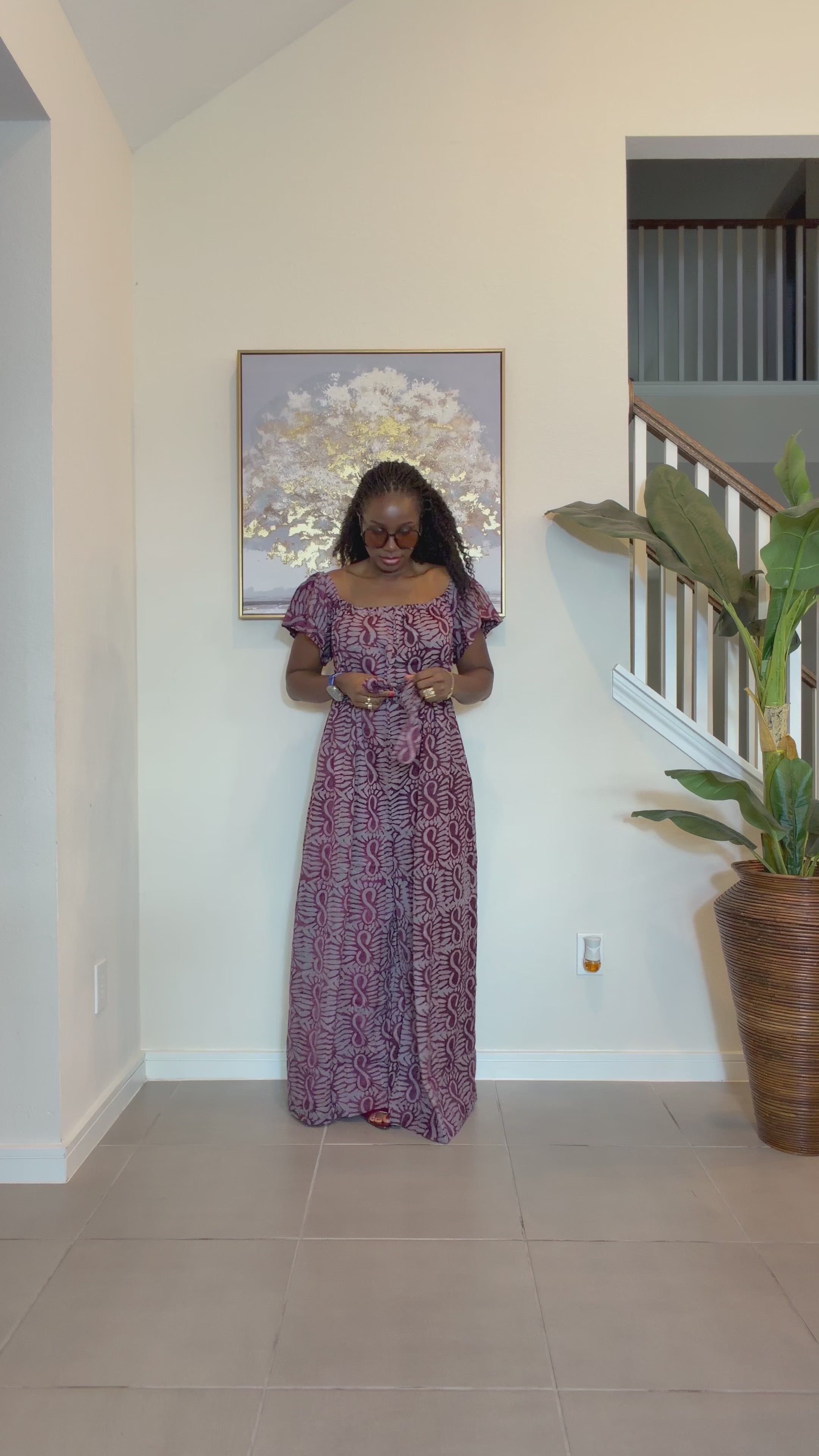 Adire Crepe Off-The-Shoulder Jumpsuit