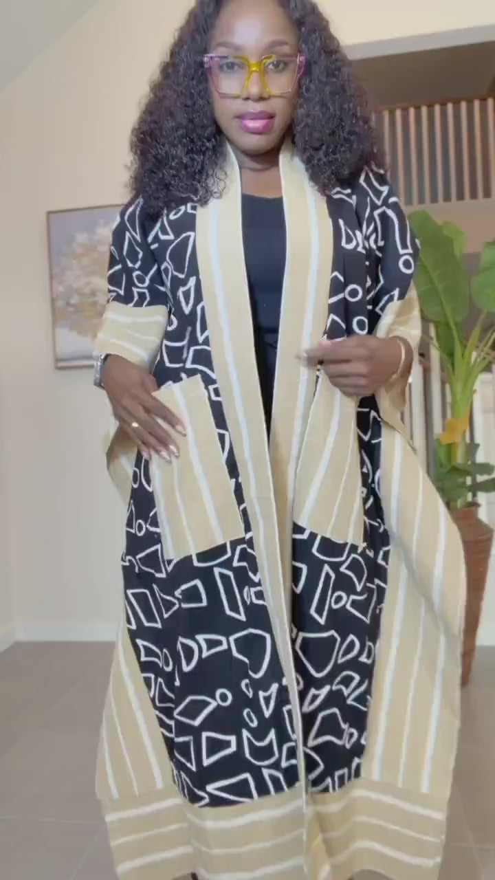 African Ankara and Aso Oke Kimono