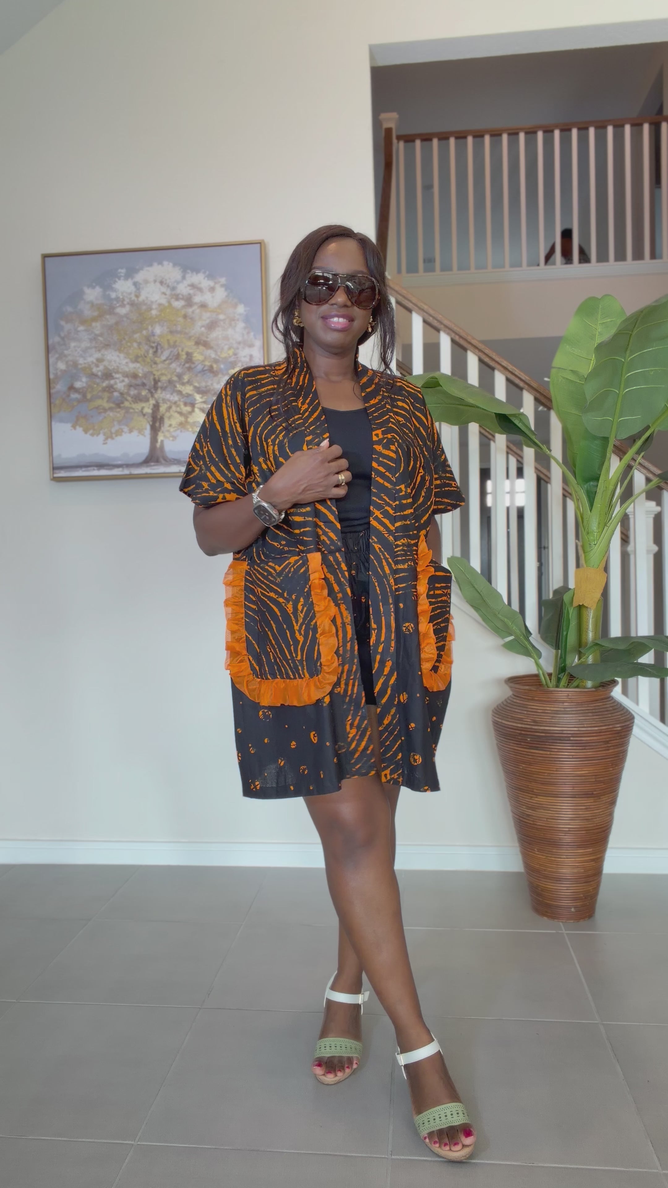 Ankara Kimono & Knicker Set: African Print Boho Lounge Outfit