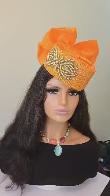 African Headwrap | Elegant Gele Style Head Tie for Weddings & Special Events