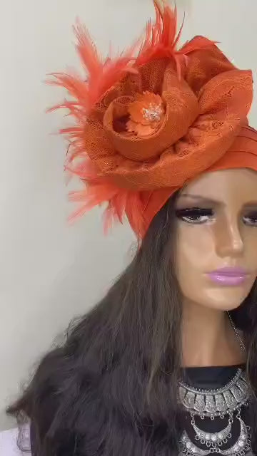 African Headwrap | Elegant Gele Style Head Tie for Weddings & Special Events