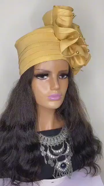 African Headwrap | Elegant Gele Style Head Tie for Weddings & Special Events