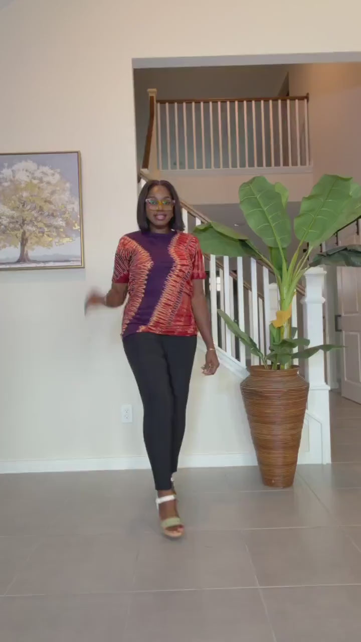 Adire Tie-Dye T-Shirt: Hand-Dyed African Print Unisex Tee