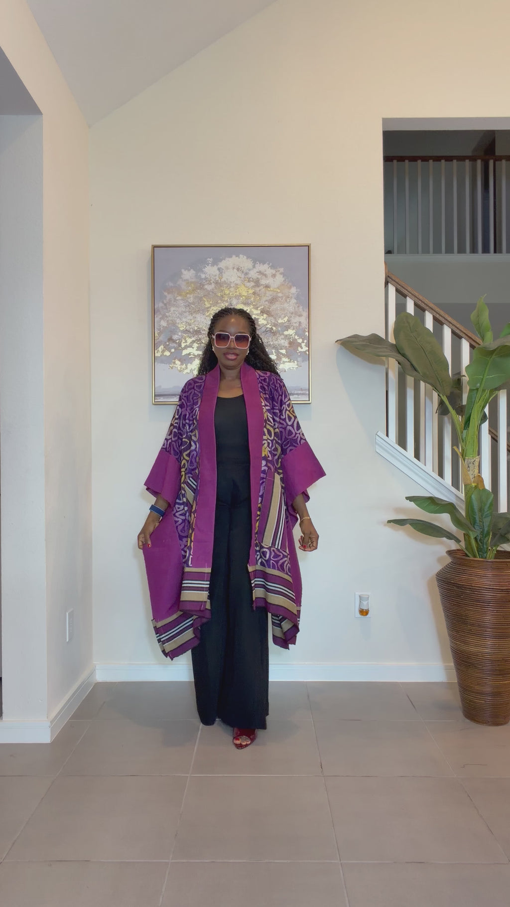 African Adire and Aso Oke Kimono, African print kimono, African fashion, Handmade African Print Robe, Boho Nigerian Fashion