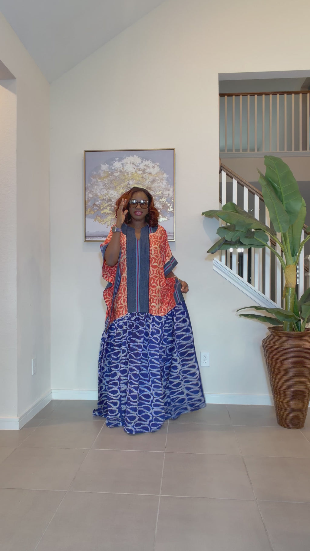 Adire Maxi Dress, African Print Maxi Dress