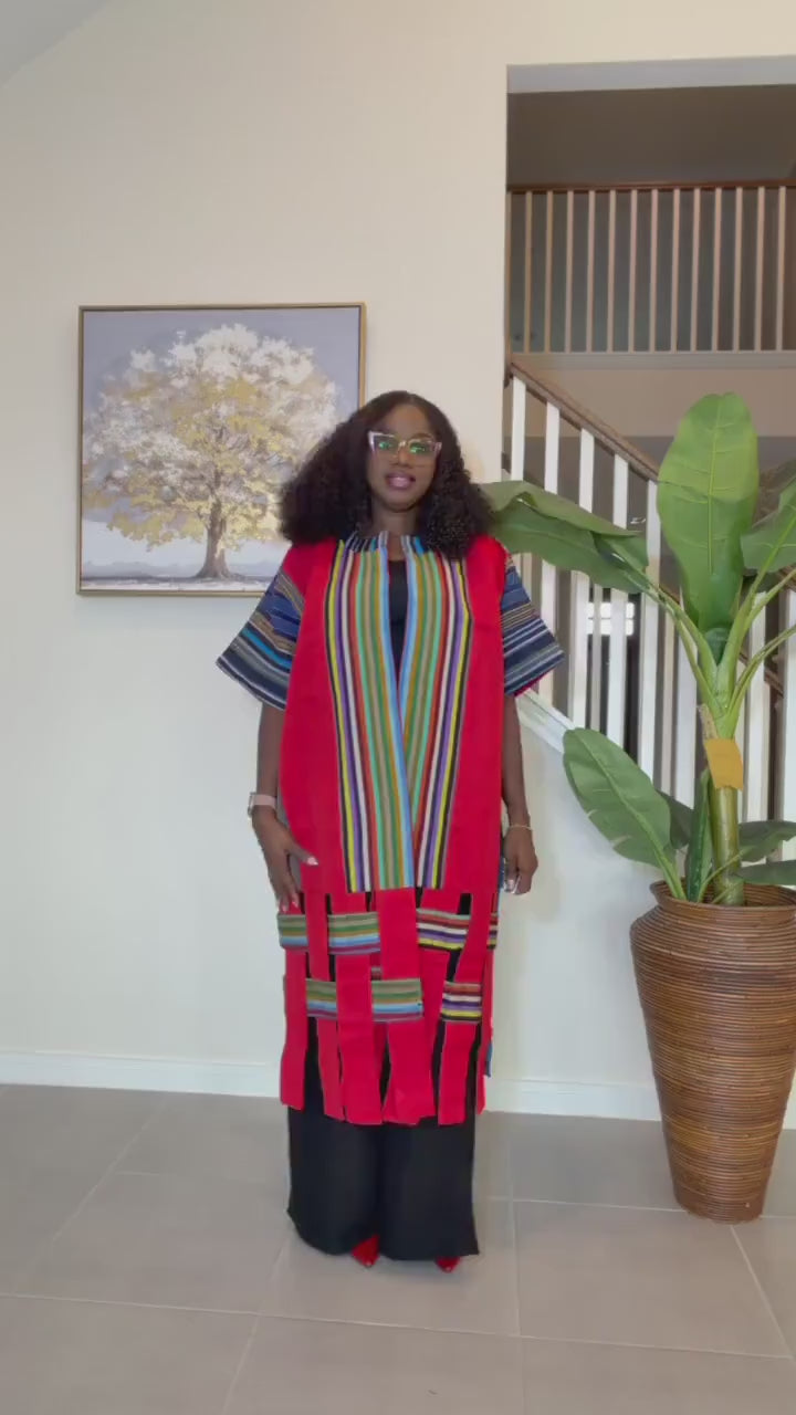 Aso Oke Kimono Jacket for Women | African Kimono Coat | Traditional Nigerian Handwoven Fabric | Elegant African Clothing | Boho Style