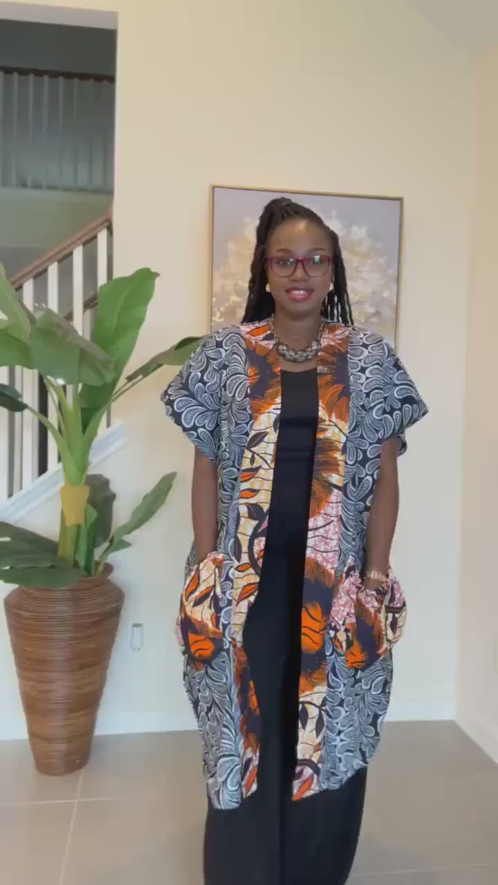 African Print Kimono Robe: Handmade Ankara Duster Jacket