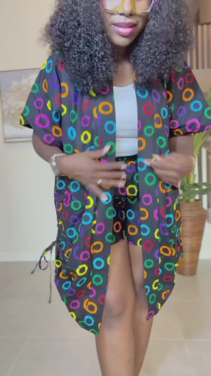 Ankara Kimono and Knicker Set: African Print Boho Lounge Outfit