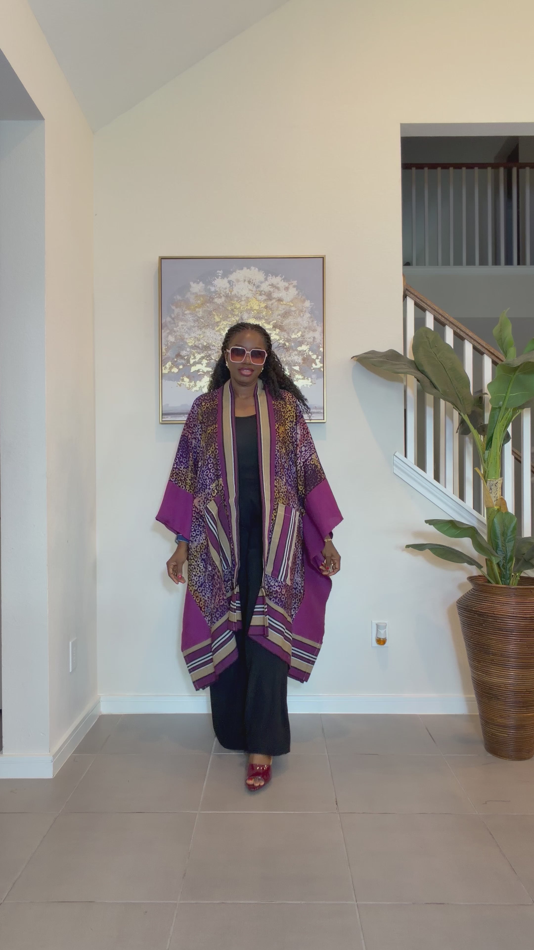 African Adire and Aso Oke Kimono, African print kimono, African fashion, Handmade African Print Robe, Boho Nigerian Fashion