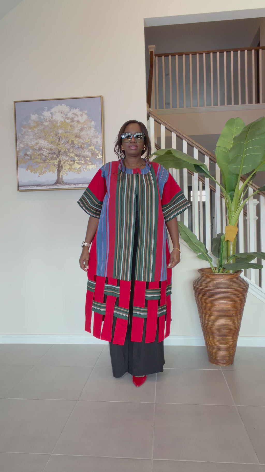 Handwoven Aso Oke Kimono Jacket | Nigerian Yoruba Fabric, Boho Coat