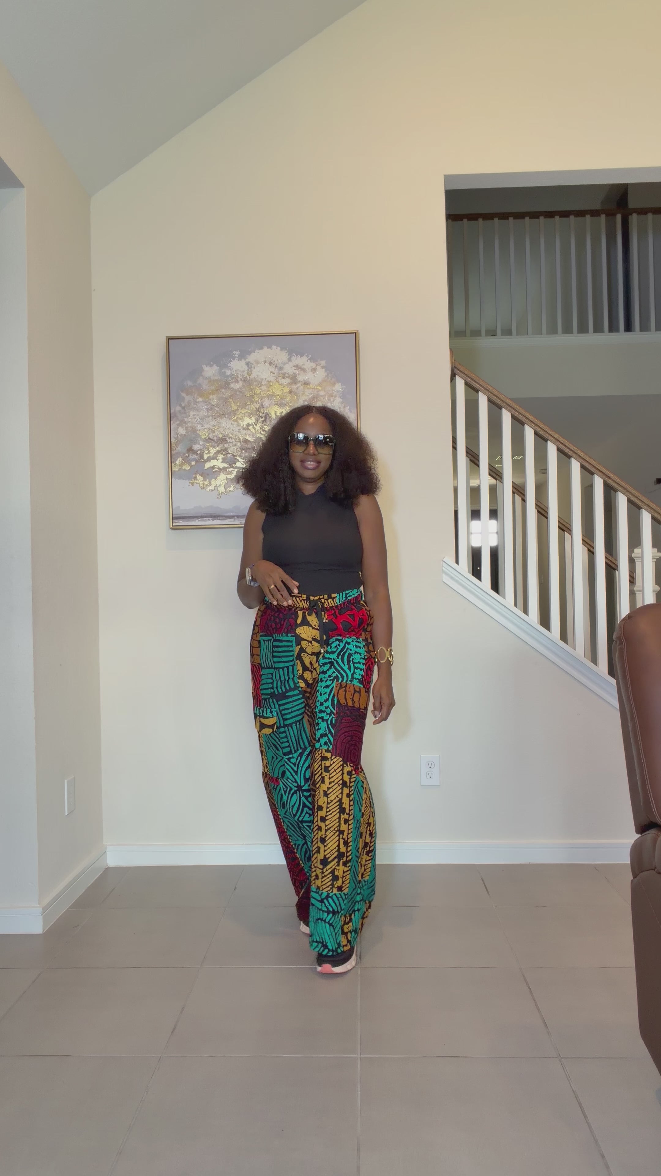 Patchwork Ankara Wide Leg Trousers