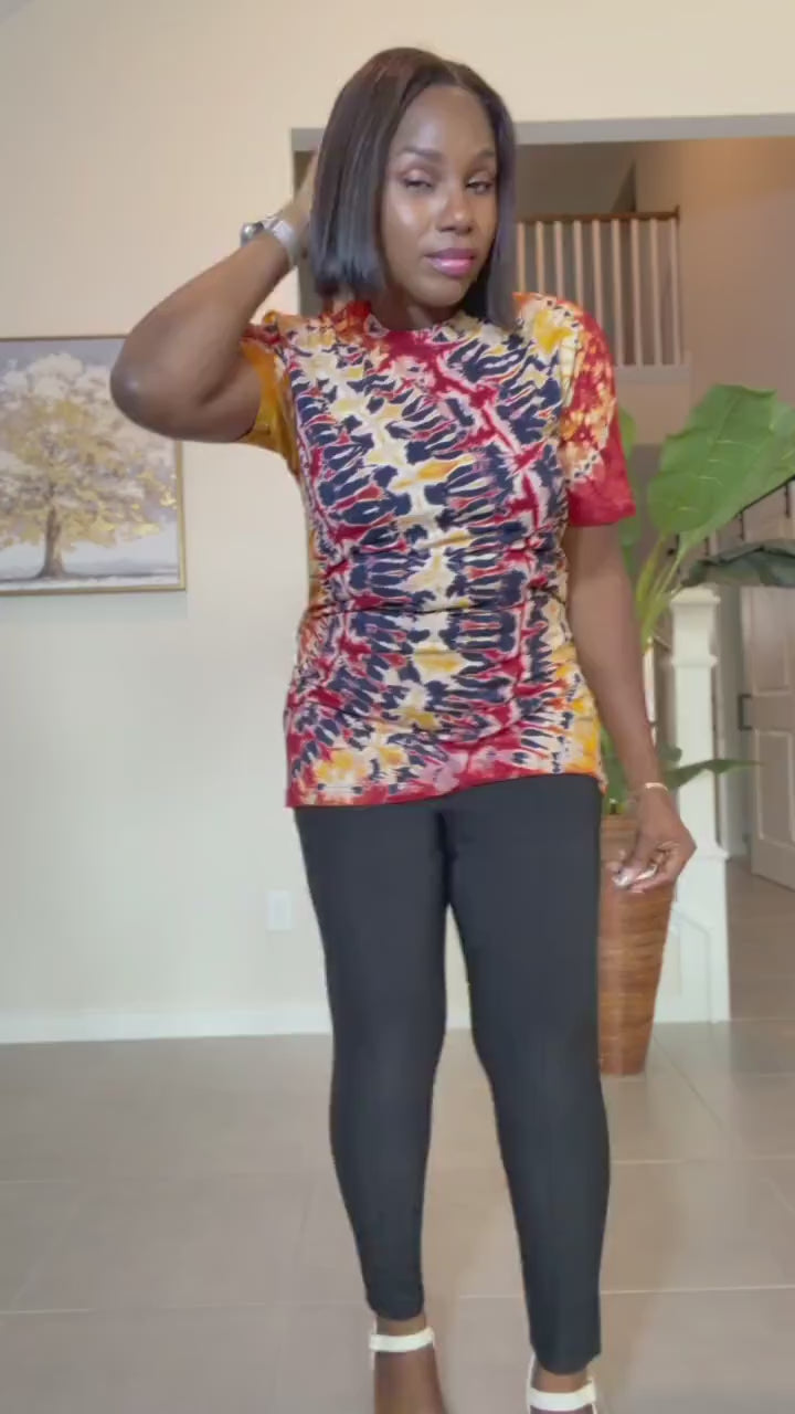 Adire Tie-Dye T-Shirt: Hand-Dyed African Print Unisex Tee