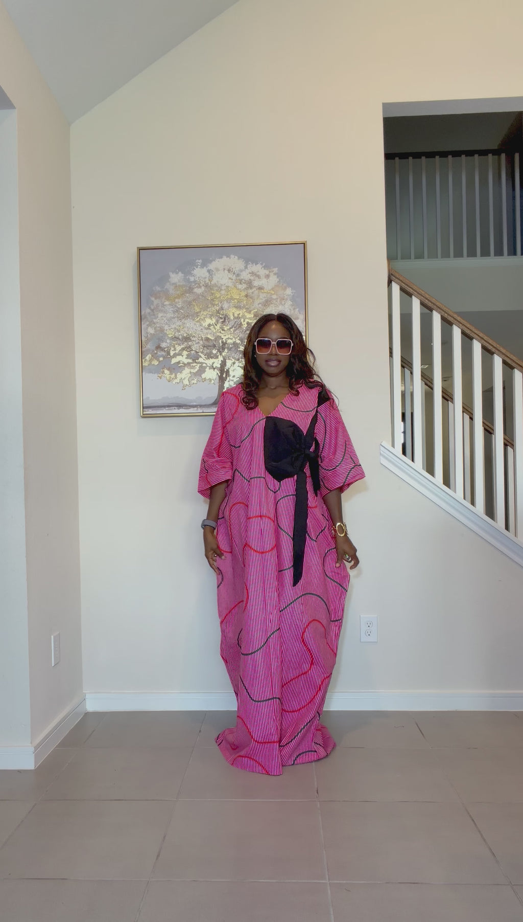 Ankara Bubu Dress with Statement Bow