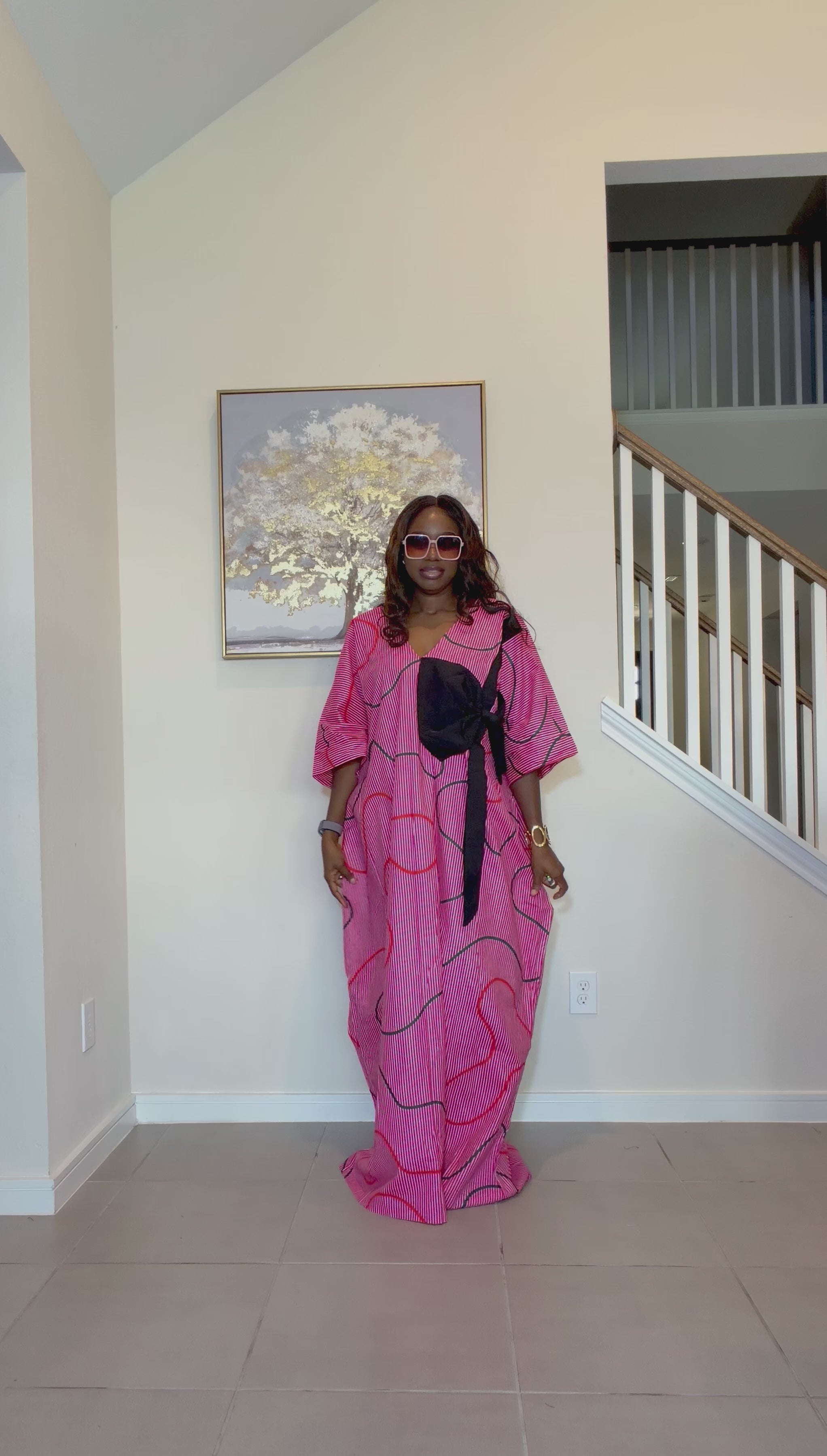 Ankara Bubu Dress with Statement Bow