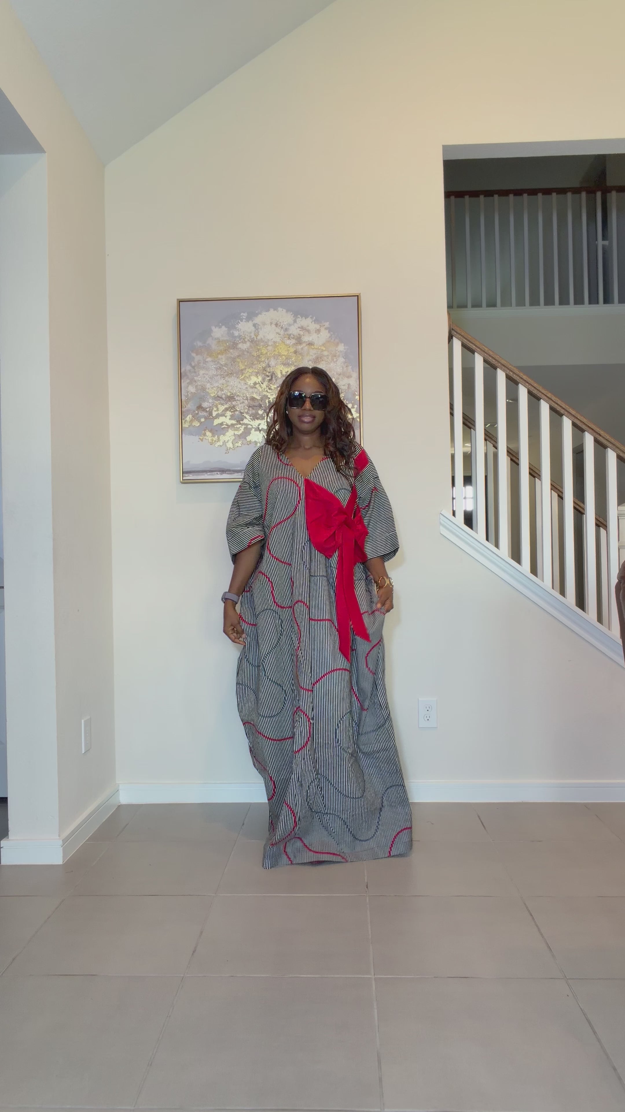 Ankara Bubu Dress with Statement Bow